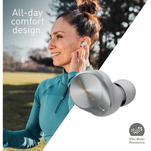 Technics EAH-AZ80E Auriculares TWS Bluetooth con Cancelación de Ruido Plata