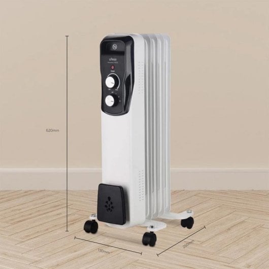 Radiador a Óleo Ufesa Antares 1000 1000W 5 Elementos Preto Branco