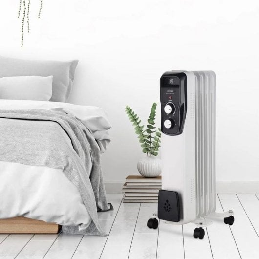 Radiador a Óleo Ufesa Antares 1000 1000W 5 Elementos Preto Branco