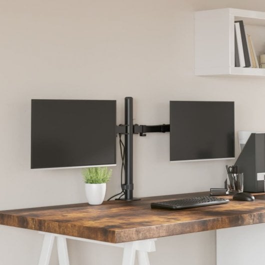 VidaXL Soporte para Monitor Doble Vesa 75/100 Mm Acero Negro