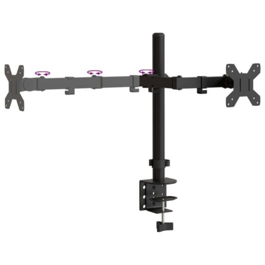 VidaXL Soporte para Monitor Doble Vesa 75/100 Mm Acero Negro