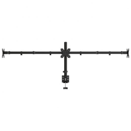 VidaXL Dreifach-Monitorständer Vesa 75/100 mm Schwarzer Stahl