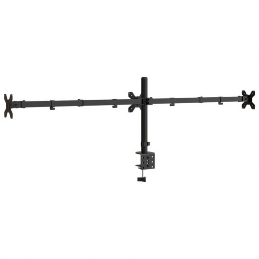 VidaXL Dreifach-Monitorständer Vesa 75/100 mm Schwarzer Stahl
