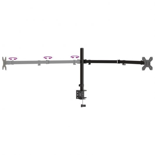 VidaXL Dreifach-Monitorständer Vesa 75/100 mm Schwarzer Stahl