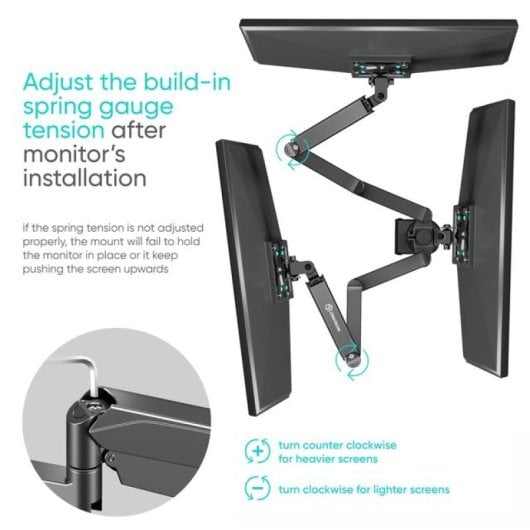 Onkron G280-B Supporto Braccio Mobile per Tre Monitor 13"- 32" Vesa 100 x 100 Nero