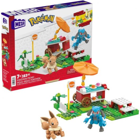 Mega Construx Pokemon Picnic Construction Toys con personaggi Eevee e Lucario