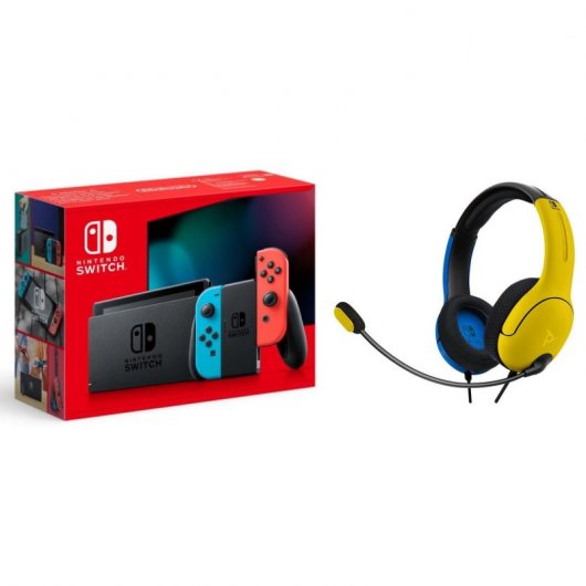 Cuffie da gioco Nintendo Switch Neon Blue/Neon Red V3+PDP LVL40 Giallo/Blu