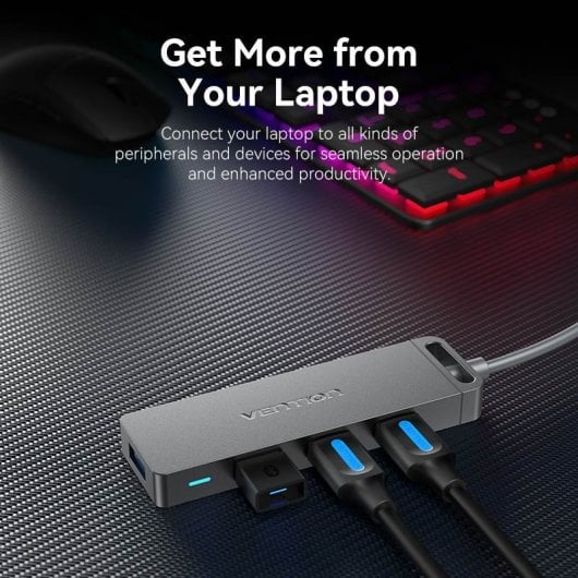 Vention CHLBB Hub 4xUSB 3.0/1xMicroUSB mit PowerDelivery-Ladestation