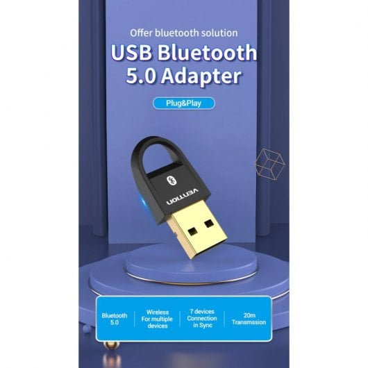 Adattatore USB Bluetooth 5.0 Vention Nero