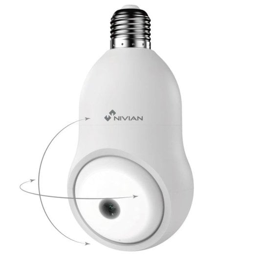 Überwachungskamera Nivian NVS-IPC-BULB1 2K Nachtsicht Innen und Außen KI-Erkennung Sprachsteuerung Zwei-Wege-Audio