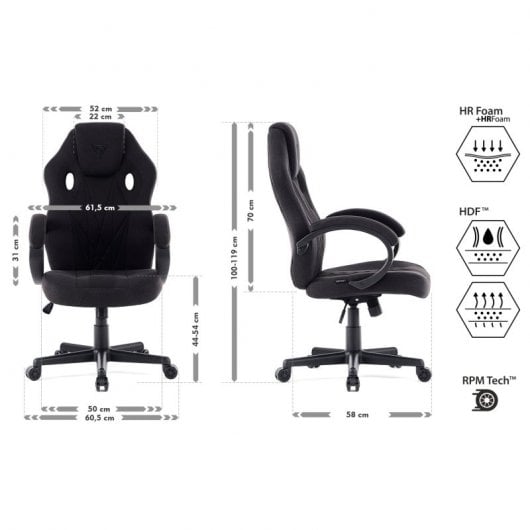 Sense7 Prism Tela Silla Gaming Negra