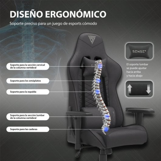Sense7 Spellcaster Tela Silla Gaming Negra