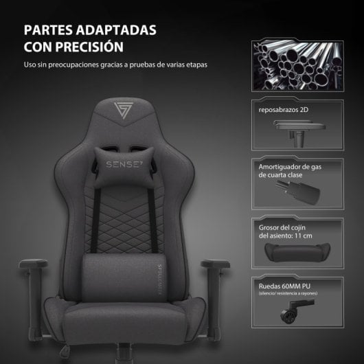 Sense7 Spellcaster Tela Silla Gaming Negra