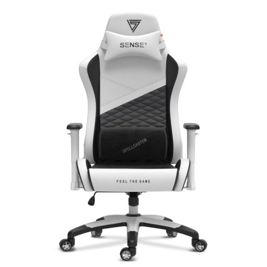 SENSE7 Spellcaster Senshi Edition XL Silla Gaming de Ecopiel Ergonómico Soporte Lumbar Blanca