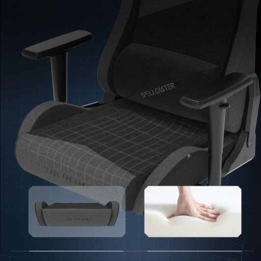 SENSE7 Spellcaster Senshi Edition XL Silla Gaming de Tela Ergonómico Soporte Lumbar Gris