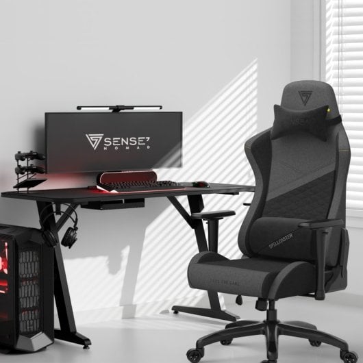 SENSE7 Spellcaster Senshi Edition XL Silla Gaming de Tela Ergonómico Soporte Lumbar Gris