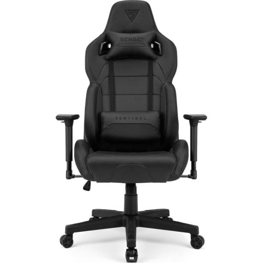SENSE7 Sentinel Silla Gaming de Ecopiel Ergonómico Ajustable Soporte Lumbar Negra