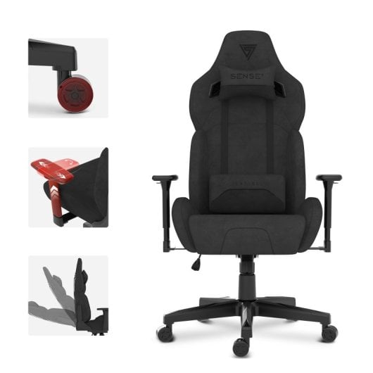 Sense7 Sentinel Tecido Cadeira Gaming Preta/Cinzenta