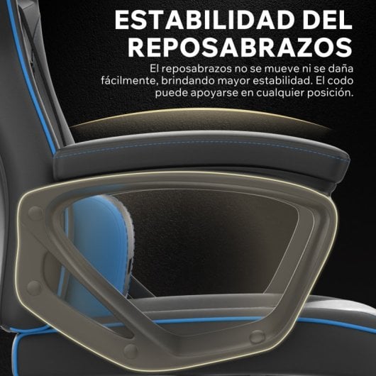 SENSE7 Knight Silla Gaming PU Ergonómico Soporte Lumbar Negra/Azul
