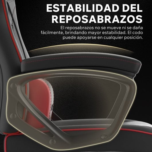 SENSE7 Knight Silla Gaming de Ecopiel Ergonómico Soporte Lumbar Negra/Roja