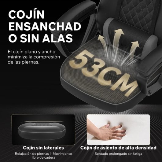 SENSE7 Knight Silla Gaming de Ecopiel Ergonómico Soporte Lumbar Negra/Gris