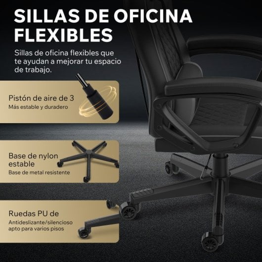 SENSE7 Knight Silla Gaming de Ecopiel Ergonómico Soporte Lumbar Negra/Gris