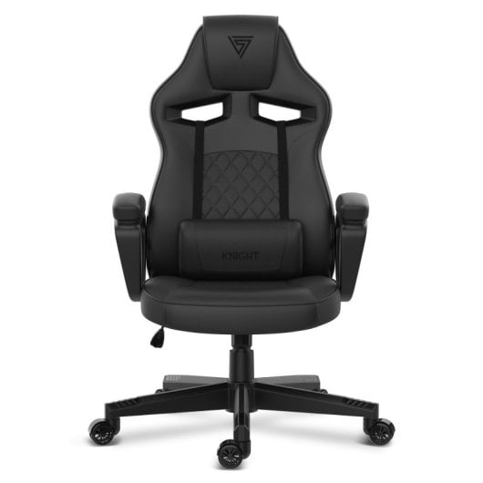SENSE7 Knight Silla Gaming de Ecopiel Ergonómico Soporte Lumbar Negra