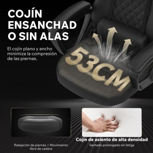 SENSE7 Knight Silla Gaming de Ecopiel Ergonómico Soporte Lumbar Negra