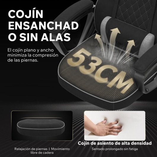 SENSE7 Knight Silla Gaming de Tela Ergonómico Soporte Lumbar Negra/Gris