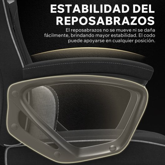 SENSE7 Knight Silla Gaming de Tela Ergonómico Soporte Lumbar Negra/Gris