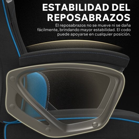 SENSE7 Knight Silla Gaming de Tela Ergonómico Soporte Lumbar Negra/Azul