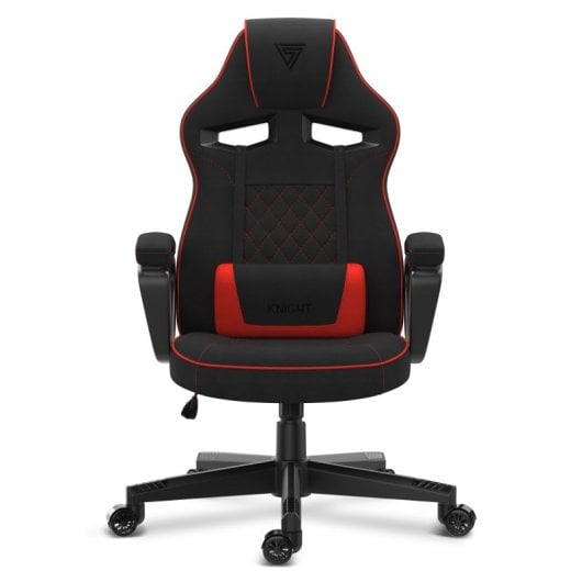 SENSE7 Knight Silla Gaming de Tela Ergonómico Soporte Lumbar Negra/Roja