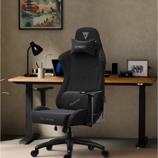 SENSE7 Spellcaster Senshi Edition XL Silla Gaming de Tela Ergonómico Soporte Lumbar Negro