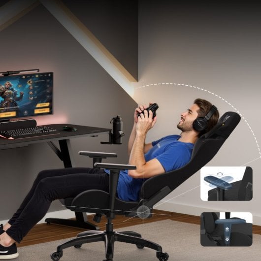 SENSE7 Spellcaster Senshi Edition XL Silla Gaming de Tela Ergonómico Soporte Lumbar Negro