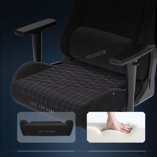 SENSE7 Spellcaster Senshi Edition XL Silla Gaming de Tela Ergonómico Soporte Lumbar Negro