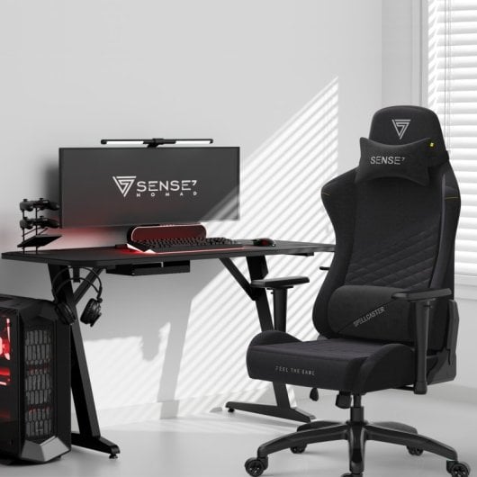 SENSE7 Spellcaster Senshi Edition XL Silla Gaming de Tela Ergonómico Soporte Lumbar Negro