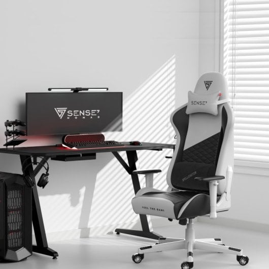 SENSE7 Spellcaster Senshi Edition Silla Gaming de Ecopiel Ergonómico Soporte Lumbar Blanco