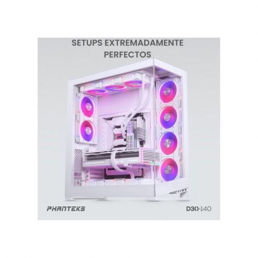 Phanteks D30 Kit 3 Ventiladores PWM 140 mm Flujo De Aire Invertido D-RGB Blanco