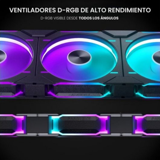 Phanteks D30 Kit 3 Ventole PWM Flusso d'Aria Invertito 140 mm D-RGB Nero