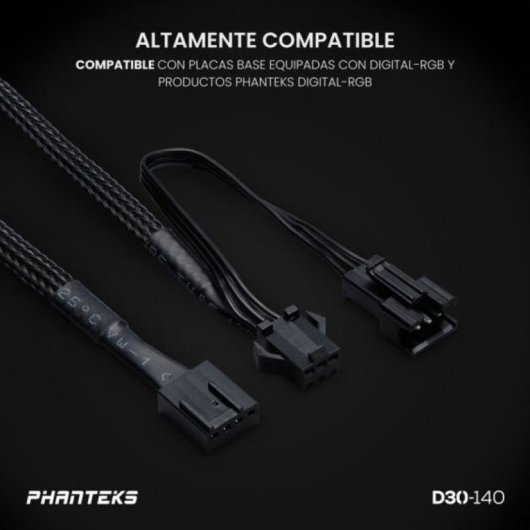 Phanteks D30 Kit 3 Ventilateurs PWM 140 mm Flux d'Air Inversé D-RGB Noir