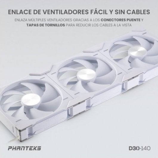 Phanteks D30 Kit 3 Ventole PWM 140 mm Flusso Regolare D-RGB Bianco