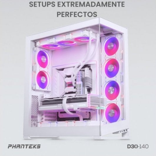 Phanteks D30 Kit 3 Ventiladores PWM 140 mm Flujo Regular D-RGB Blanco