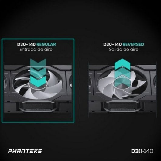 Phanteks D30 Kit 3 Ventiladores PWM 140 mm Flujo Regular D-RGB Negro
