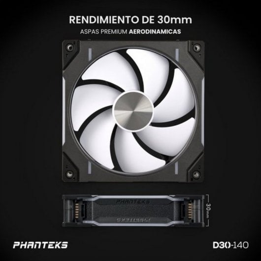 Phanteks D30 Kit 3 Ventiladores PWM 140 mm Flujo Regular D-RGB Negro