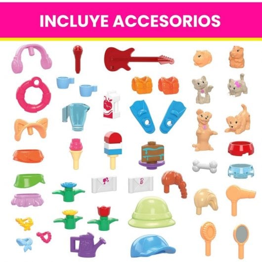 Mega Construx Barbie Cabrio Strandabenteuer – Bauset Mit 70 Teilen, 2 Mikro-Puppen, Schildkröten & Zubehör – Für Kinder Ab 4 Jahren