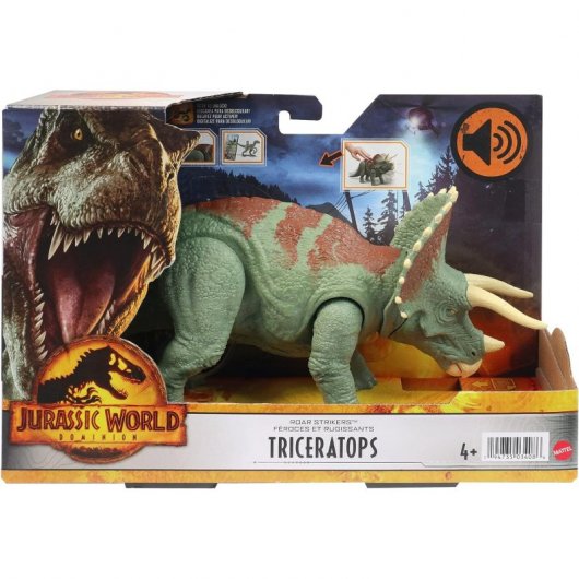 Mattel Jurassic World Dinosaurio de Juguete Triceratops Ruge y Ataca