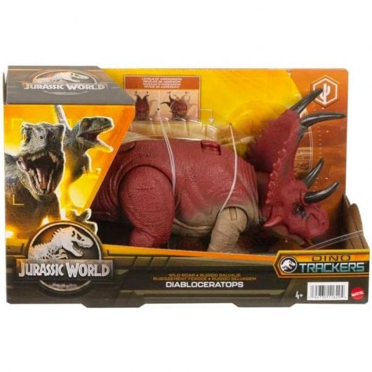 Mattel Jurassic World Dinosaurio de Juguete Diabloceratops Rugido Salvaje