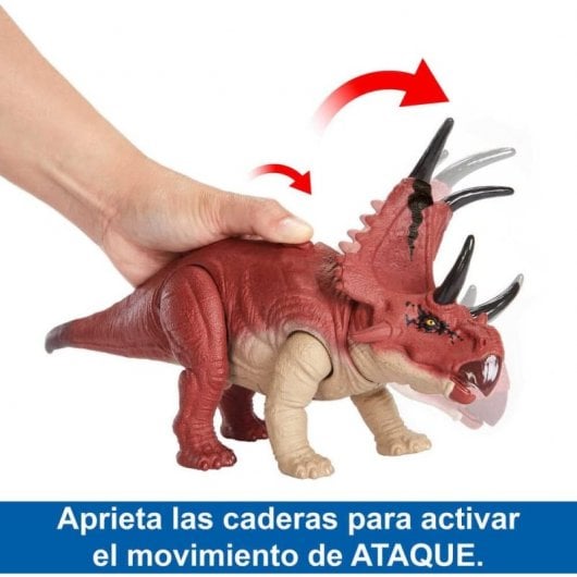 Mattel Jurassic World Dinosaurio de Juguete Diabloceratops Rugido Salvaje
