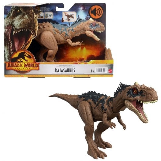 Mattel Jurassic World Dinosaurio de Juguete Rajasaurus Ruge y Ataca