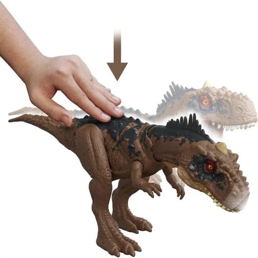 Mattel Jurassic World Dinosaurio de Juguete Rajasaurus Ruge y Ataca